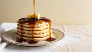Classic Breakfast Pancakes with Maple Syrup