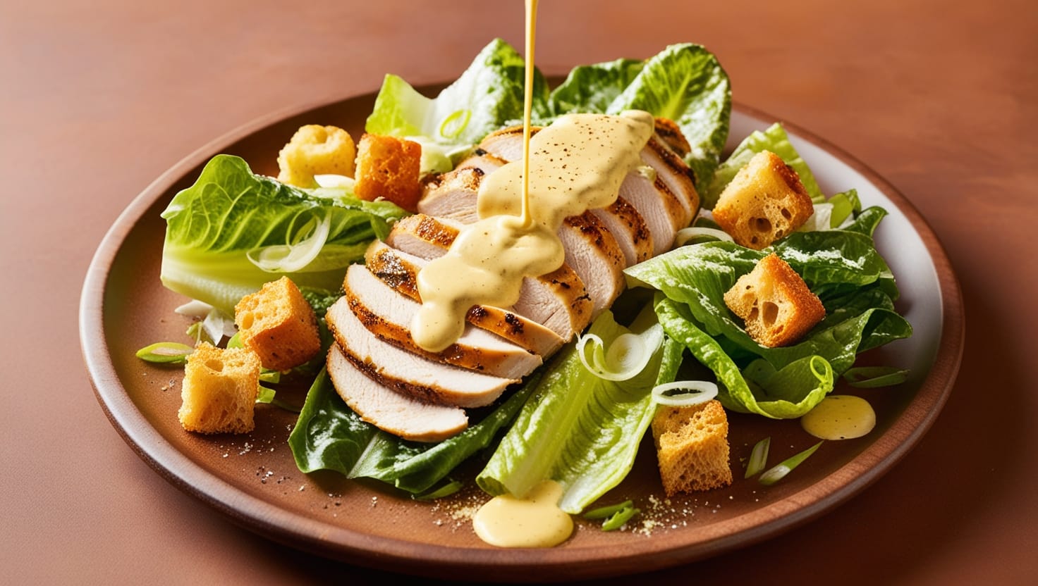 Classic Comfort: Chicken Caesar Salad with grilled chicken and Parmesan