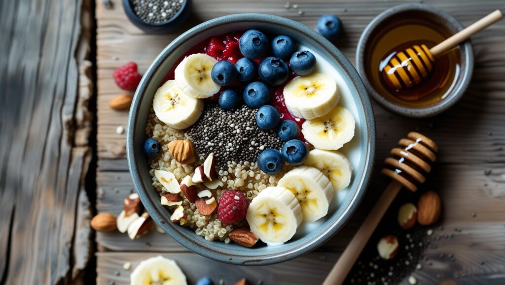 Key ingredients for a nutritious breakfast bowl