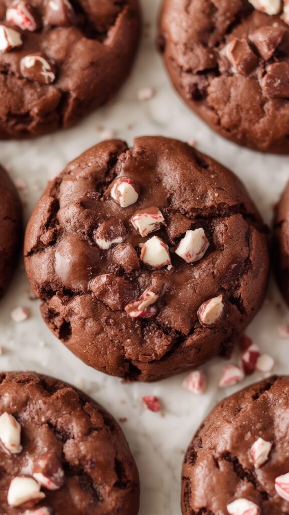 Chocolate Peppermint Brownie Cookies