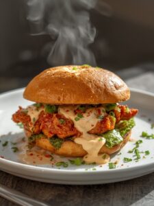 Spicy Chicken Sandwich with Creamy Homemade Sauce