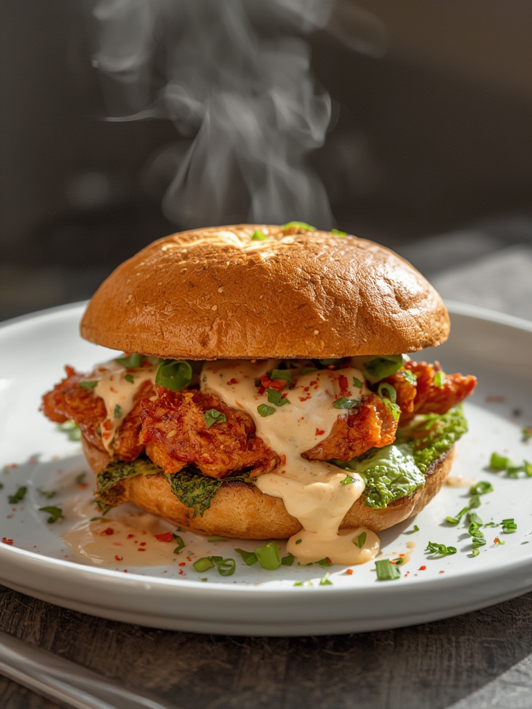 Spicy Chicken Sandwich with Creamy Homemade Sauce