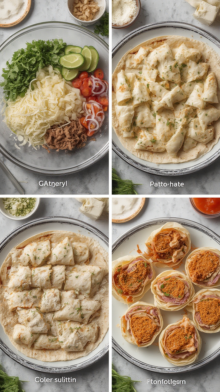 French Dip Tortilla Roll Ups steps