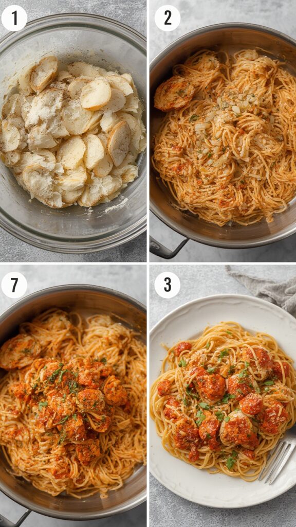 Easy 5-Step Recipe: Spaghetti Garlic Bread Bowls 2 Spaghetti Garlic Bread Bowls steps