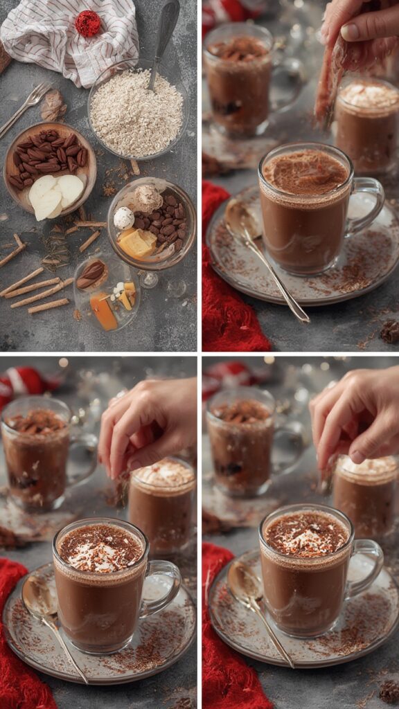 New Year's elf hot chocolate steps