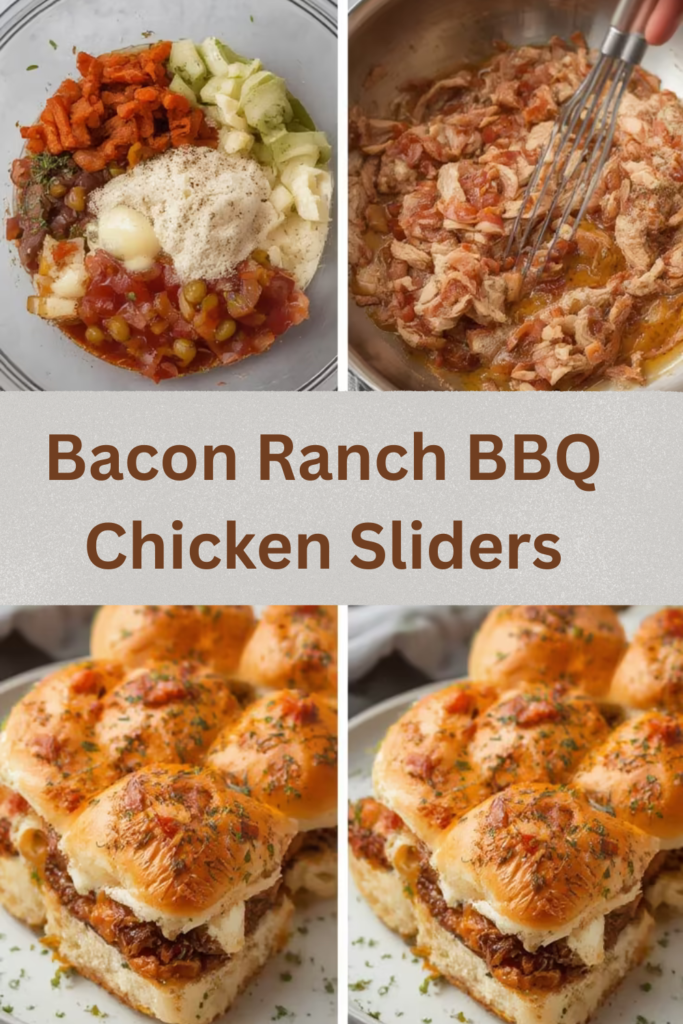 Bacon Ranch BBQ Chicken Sliders steps