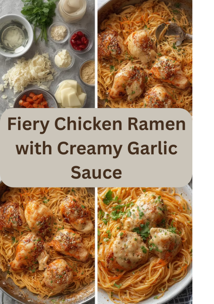 Fiery Chicken Ramen with Creamy Garlic Sauce steps