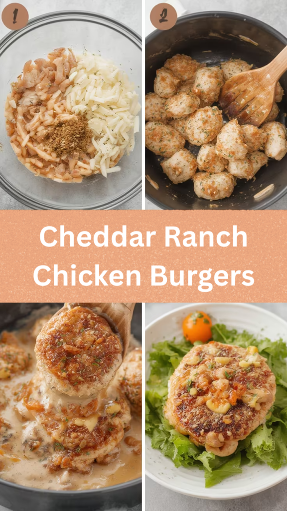 Cheddar Ranch Chicken Burgers steps